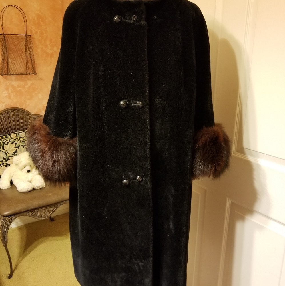 Vintage Robinson's Velvet Fur Coat